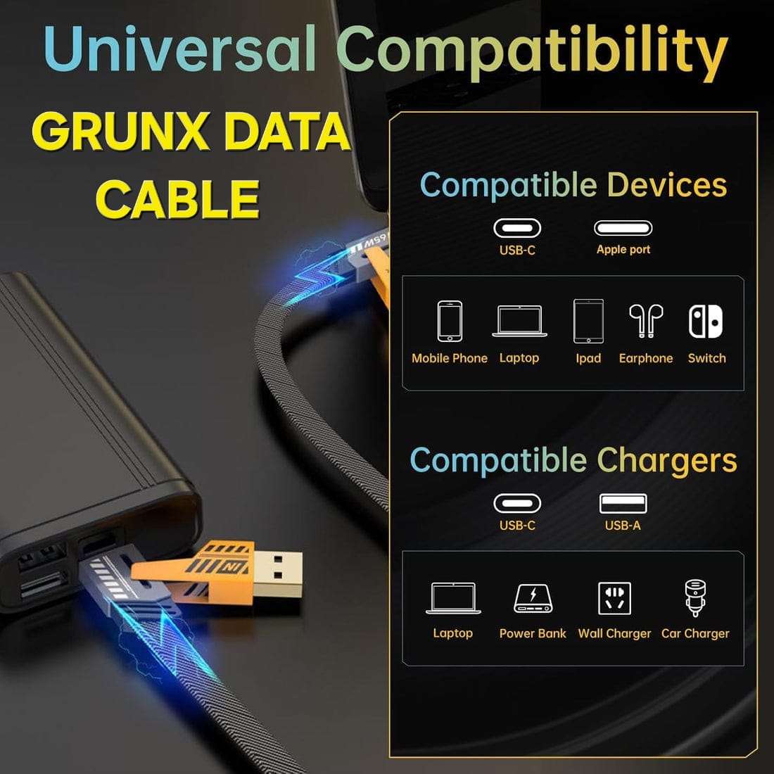 4 in one multi USB PD charging cable