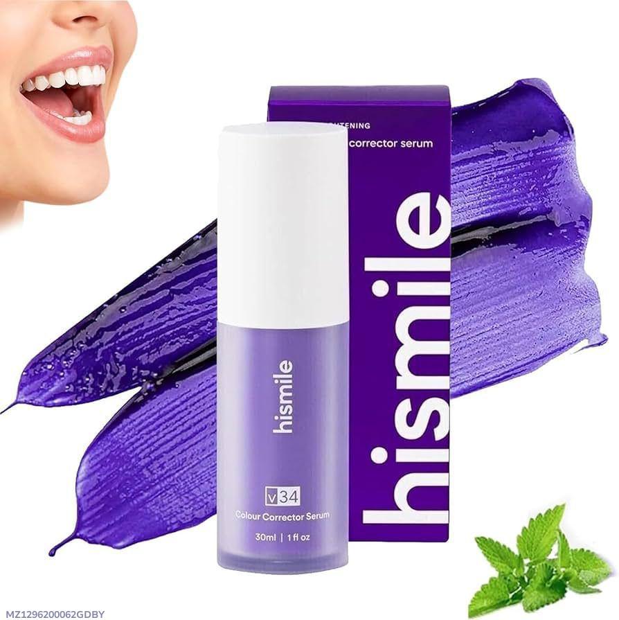 Teeth whitening V34 colour correct serum purple toothpaste,1 pcs